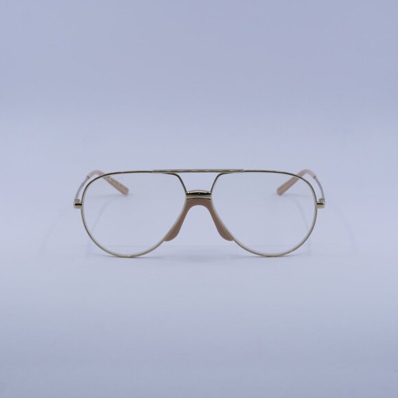 Gucci GG0432S 001 Sunglasses Gold Aviator Frame, Transparent Lenses main image 5